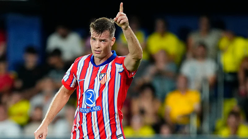 Alexander Sorloth celebrates after equalising versus Villarreal