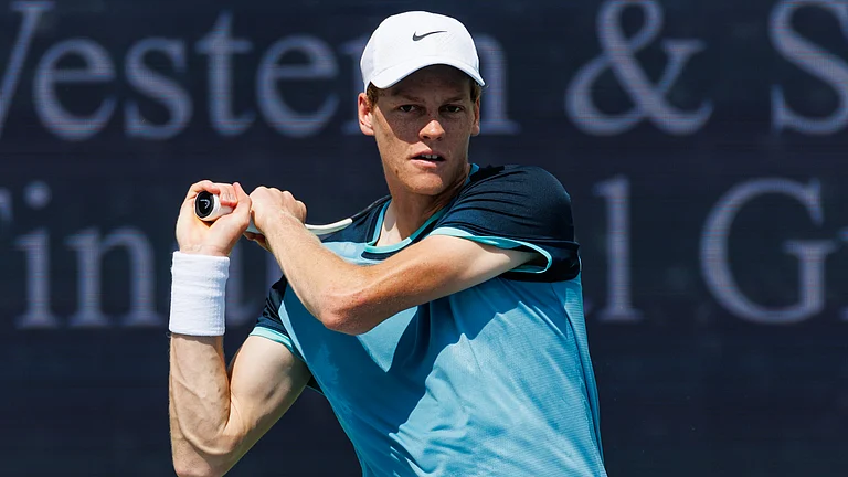 Jannik Sinner in action at the Cincinnati Open. - null