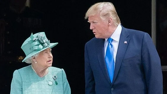 Queen Elizabeth II with former President Donald Trump
