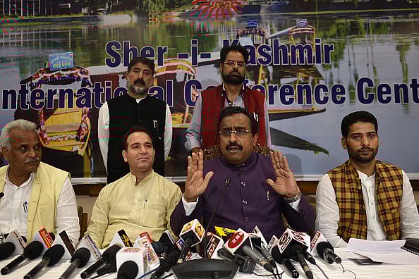 BJP National General Secretary Ram Madhav addresses a press conference - Getty Images