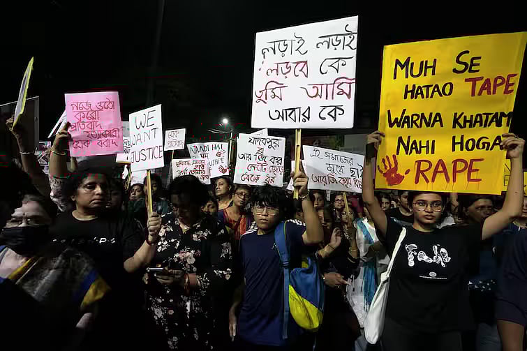 PTI : Protest in Kolkata seeking justice on doctor's rape and murder at RG Kar Hospital |