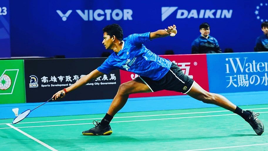 Instagram/@sathish5467 : Karunakaran loses to Wangcharoen in three sets.