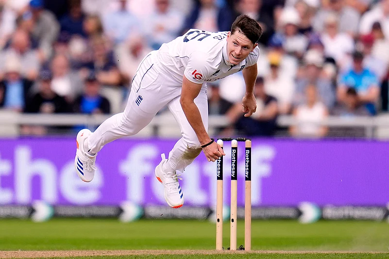 England and Sri Lanka 1st Cricket Test Day 1_Englands Matthew Potts bowls against Sri Lanka