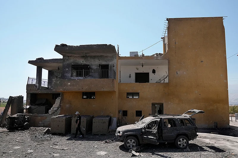 Israeli drone strike: Israeli airstrike in Nabi Sheet village, in Lebanons eastern Bekaa Valley_3