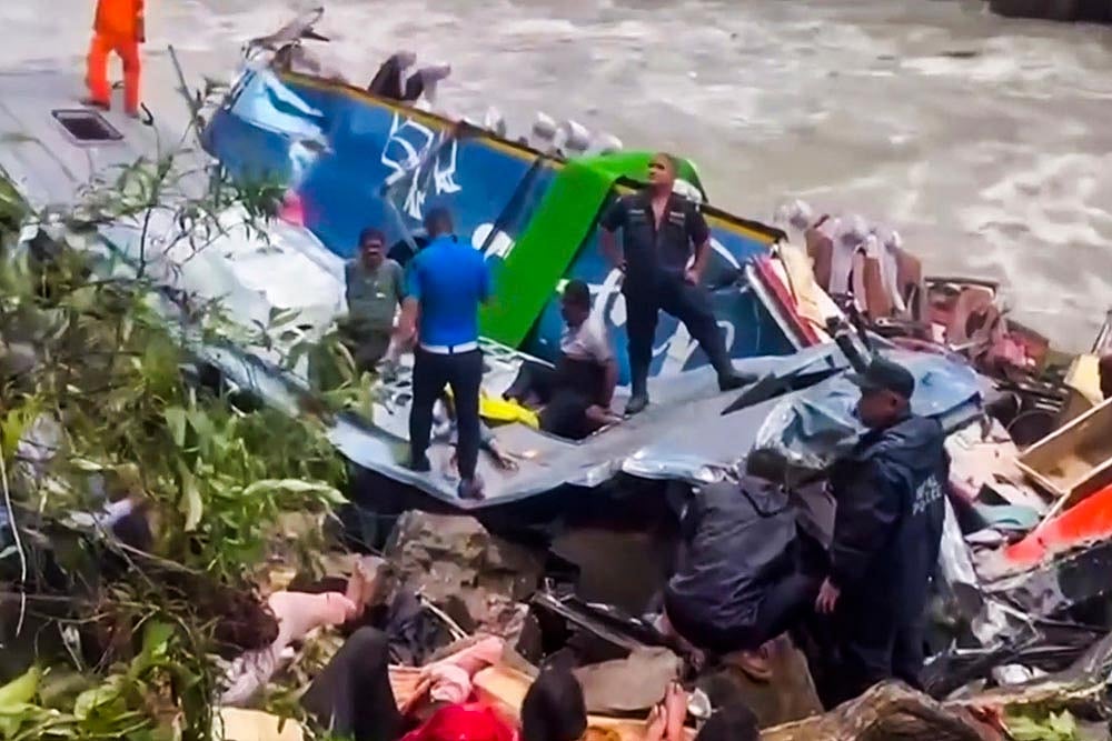 | Photo: PTI : Indian bus falls into river in Nepal