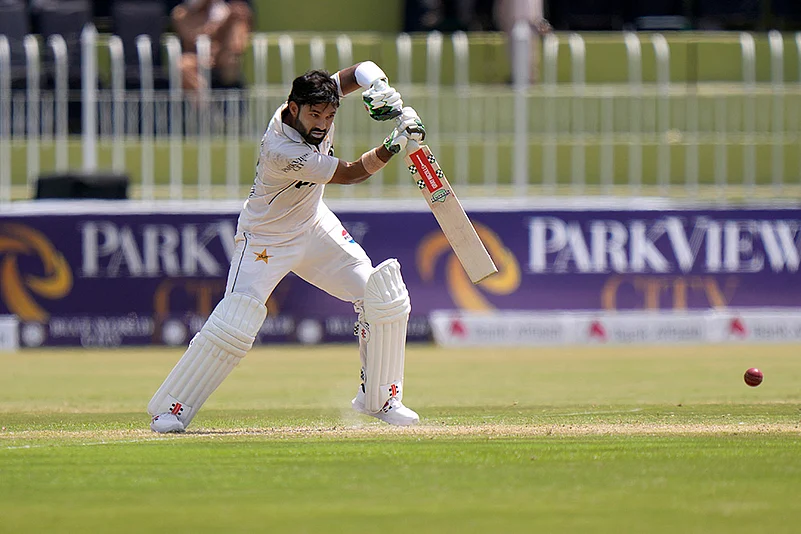Pakistan vs Bangladesh 1st Test, 2nd Day_Pakistans Mohammad Rizwan plays a shot against Bangladesh