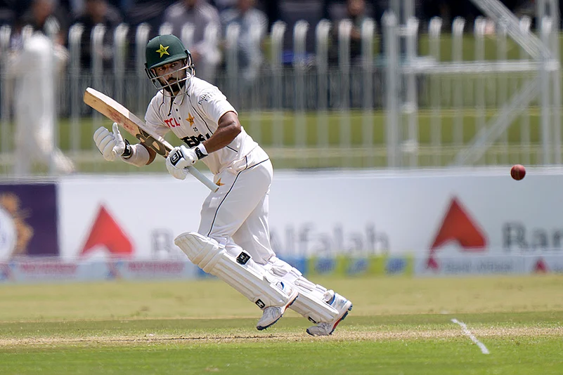 Pakistan vs Bangladesh 1st Test, 2nd Day_Pakistans Saud Shakeel plays a shot against Bangladesh