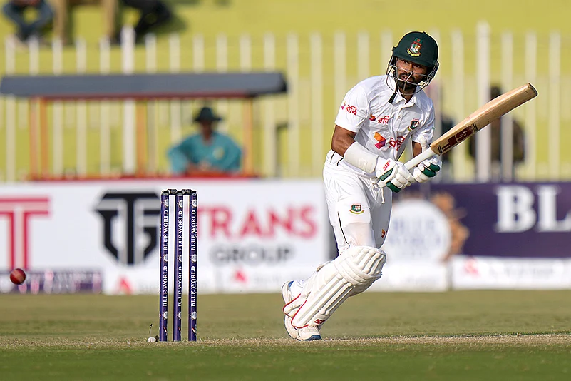 Pakistan vs Bangladesh 1st Test, 2nd Day_Bangladeshs Shadman Islam plays a shot against Pakistan