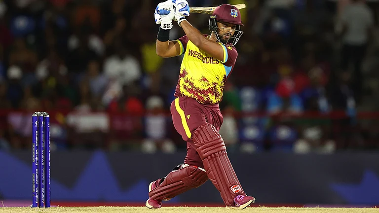 Nicholas Pooran in action against South Africa in the first T20I. - X/windiescricket