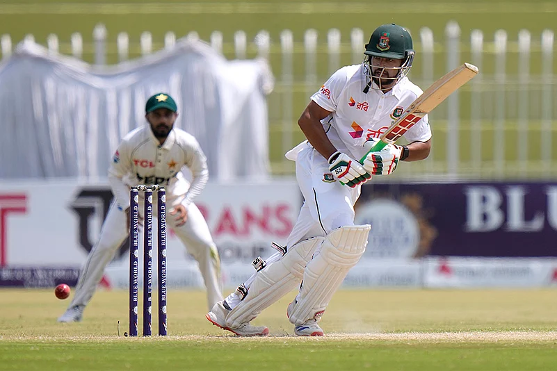 Pakistan vs Bangladesh 1st Test Day 3_Bangladeshs Najmul Hossain Shanto bats against Pakistan