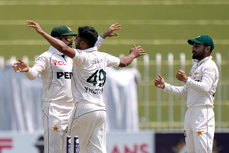 Pakistan vs Bangladesh 1st Test Day 3_ Khurram Shahzad celebrates wicket of Najmul Hossain Shanto