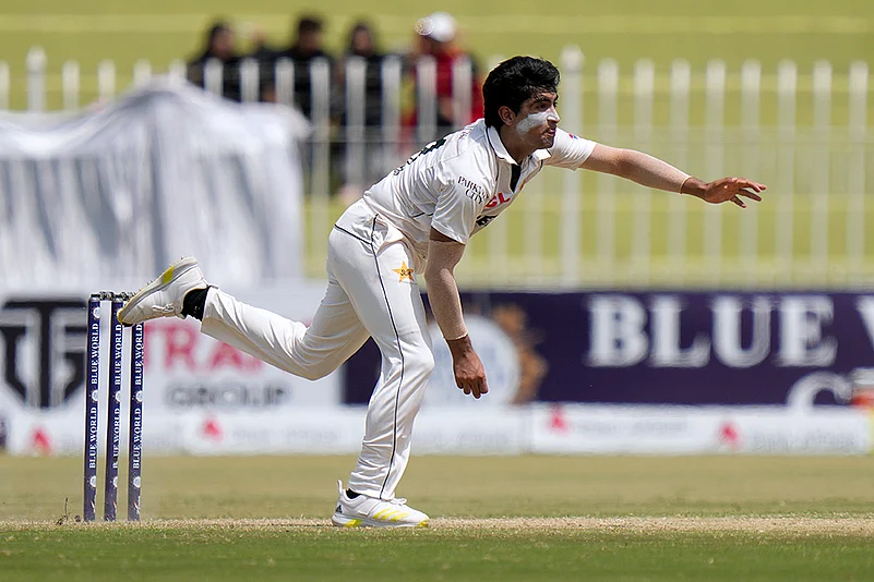 Pakistan vs Bangladesh 1st Test Day 3_ Pakistans Naseem Shah bowls against Bangladesh