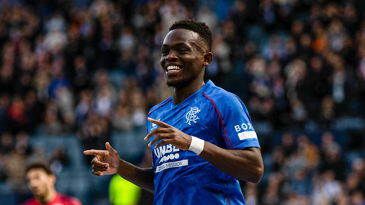 Rabbi Matondo celebrates for Rangers - null
