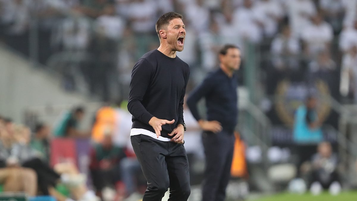 Xabi Alonso during the opening Bundesliga game of the season - null