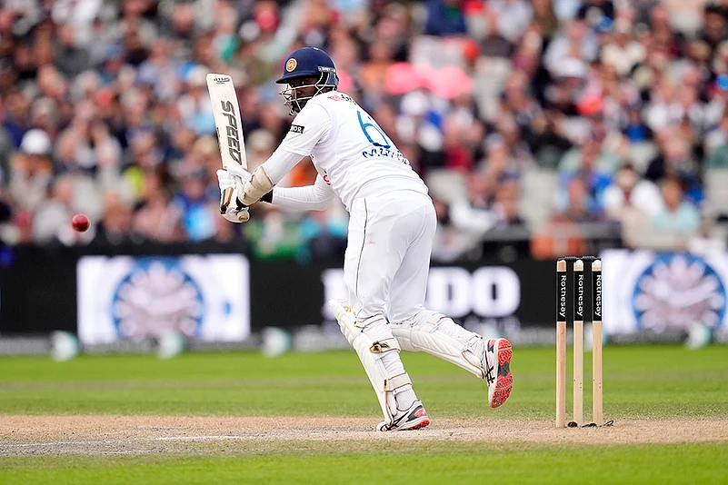 England and Sri Lanka 1st Test Day 3_ Sri Lankas Angelo Mathews bats