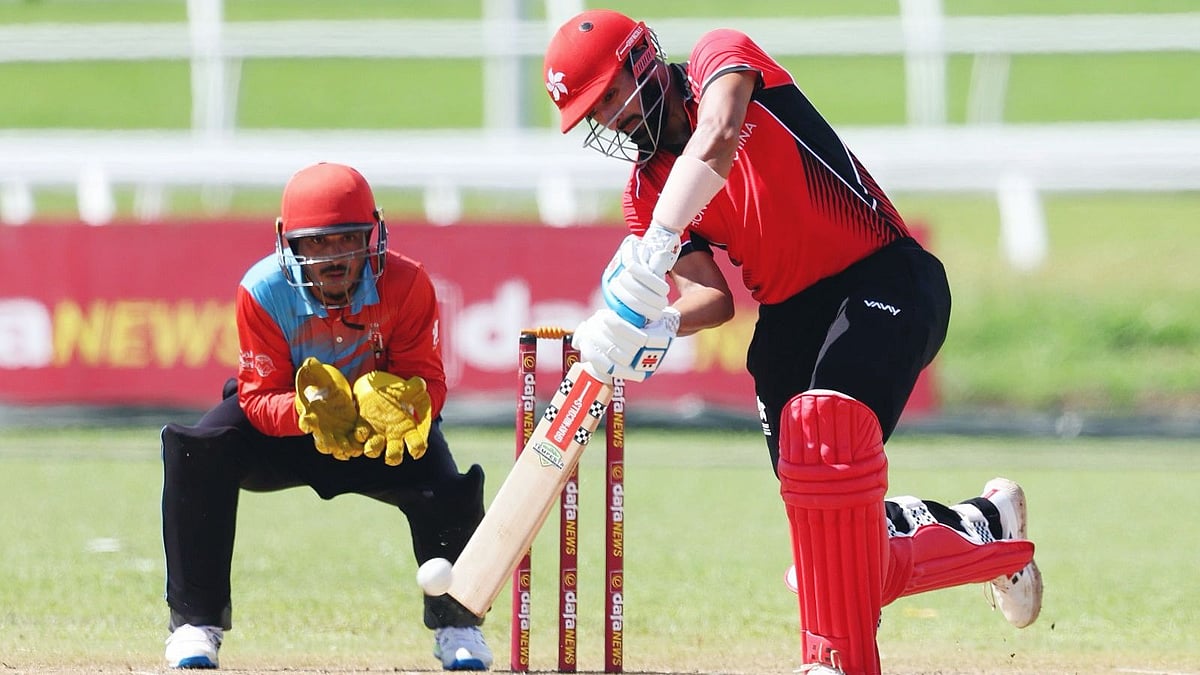 X/CricketHK : Hong Kong (batting pic) cricket team will be action in the final against Kuwait.
