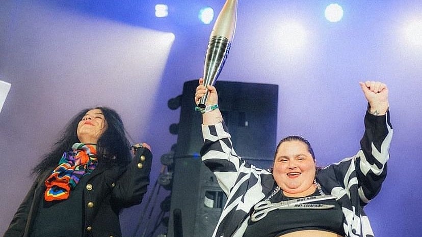 Instagram/ @barbarabutch : French performer Barbara Butch carried the Paralympic torch