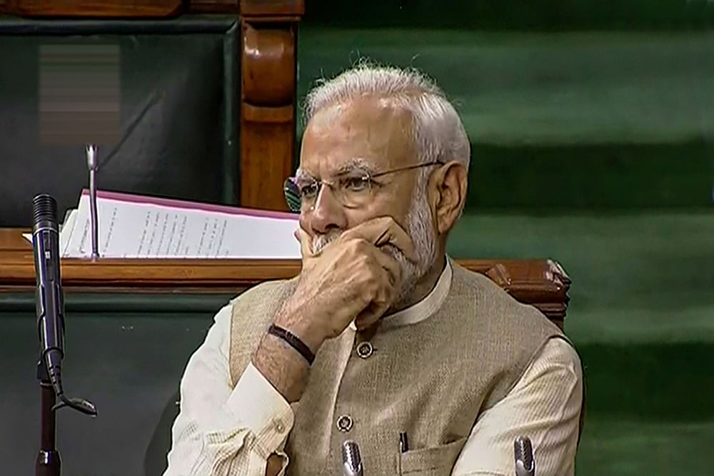 Narendra Modi in Parliament - PTI