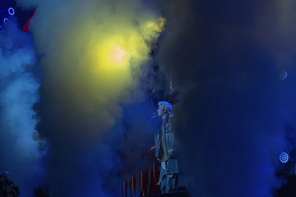 AP : Chinese rapper Wang Yitai performing at a concert