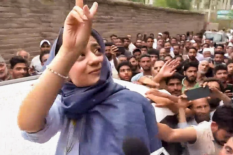 Iltija Mufti, daughter of PDP chief Mehbooba Mufti and party candidate from Bijbehara constituency