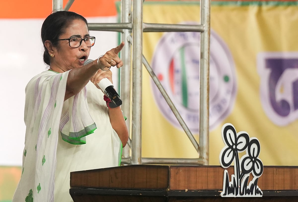 TMC supremo and West Bengal Chief Minister Mamata Banerjee addresses a gathering