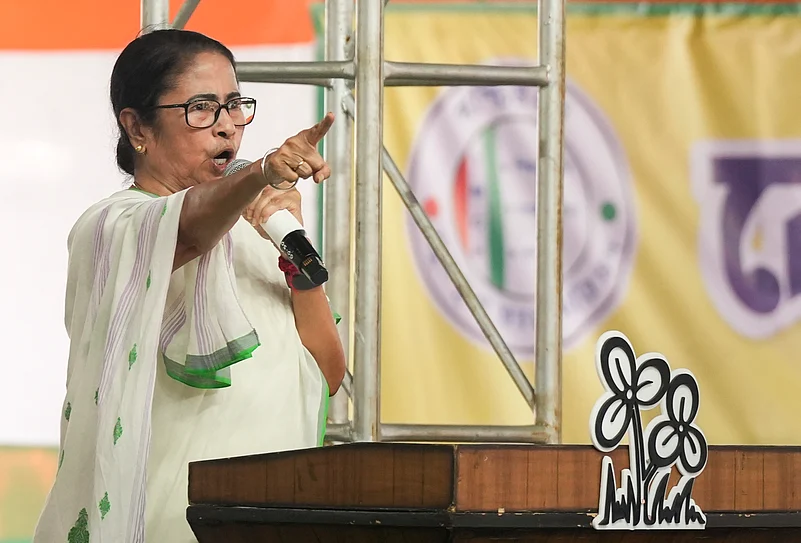 TMC supremo and West Bengal Chief Minister Mamata Banerjee addresses a gathering