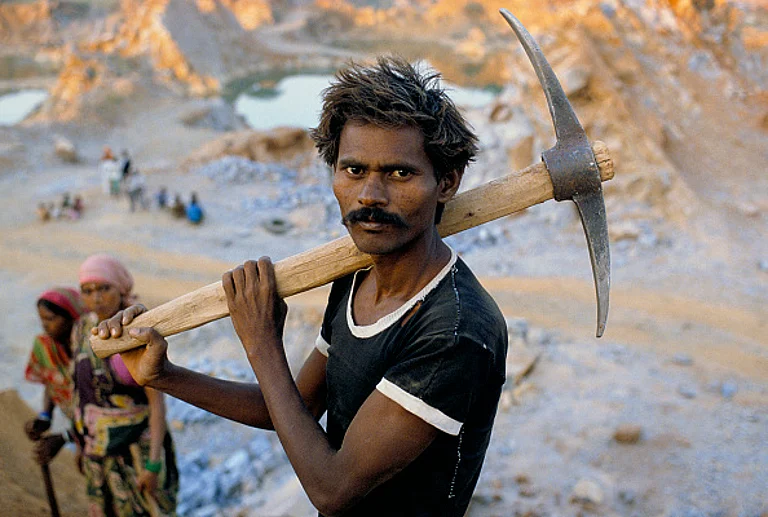 Bonded labour slavery in stone quarries near Delhi - Getty Images