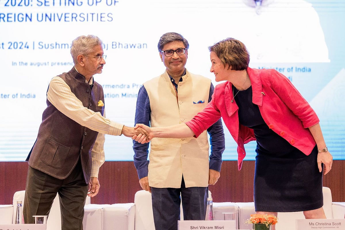 The Letter of Intent was handed over to the university representatives by MEA S Jaishankar (L) | 