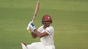X/@SurreyCricket : Sai Sudharsan during his century against Nottinghamshire for Surrey.