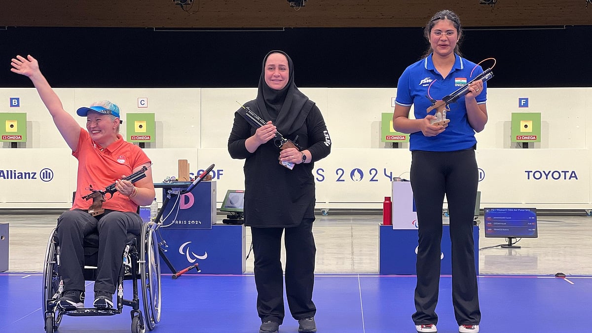 X/ @KirenRijiju : Rubina Francis of India won a bronze medal in the women's air pistol SH1 event final.