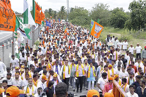 BJP-JD(S) protest march