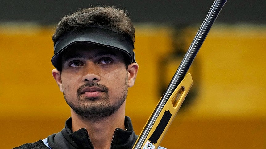 Swapnil Kusale, 50m Rifle, Paris Olympics, AP Photo