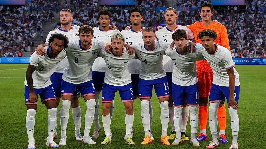 The United States team, Football, Paris Olympics, AP Photo