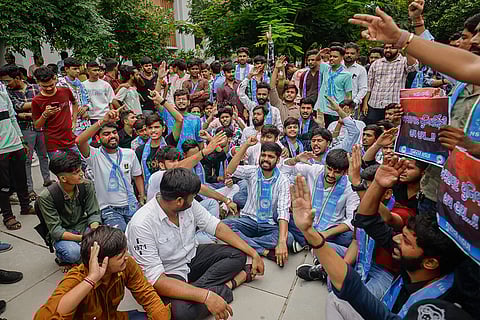 NSUI protest in Ahmedabad