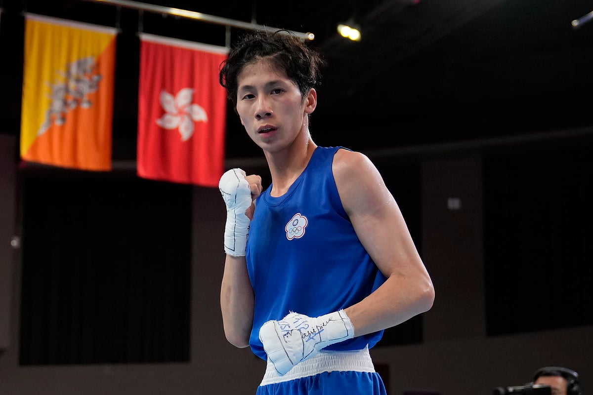 AP Photo : Taiwanese boxer Lin Yu-Ting