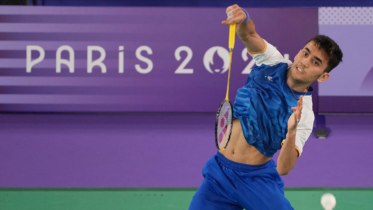 Lakshya Sen plays against Denmarks Viktor Axelsen. AP Photo
