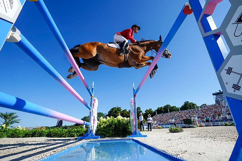 2024 Paris Summer Day 10 Photo Gallery_USAs McLain Ward during the Equestrian Jumping qualifiers