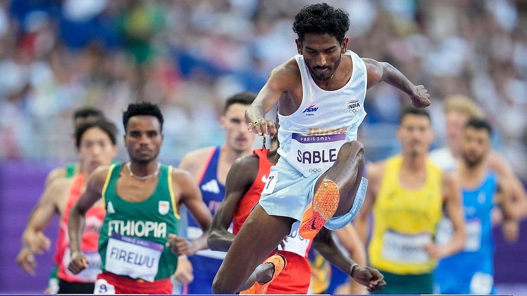 AP/Ashley Landis : India's Avinash Sable in action during the second heat of the men's 3000m steeplechase round 1 at Paris Olympics on Monday (August 5). 