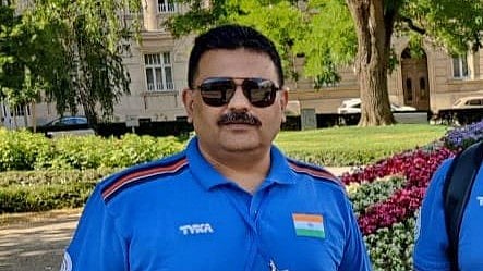 X/@NRAI : National pistol shooting coach Samaresh Jung.