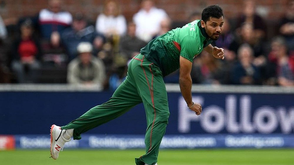 Former Bangladesh skipper Mashrafe Mortaza in action