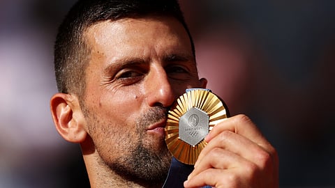Novak Djokovic celebrates his Olympic glory in Paris