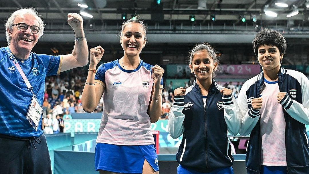 Team India hold on to secure a 3-2 win over No.4 seeds Romania. - Instagram| @ittfworld