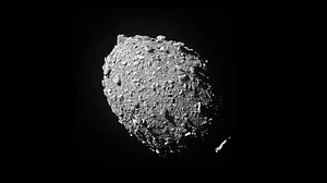 X : In Sept. 2022, NASA’s Double Asteroids Redirect Test (DART) intentionally collided with a tiny moonlet named Dimorphos.
