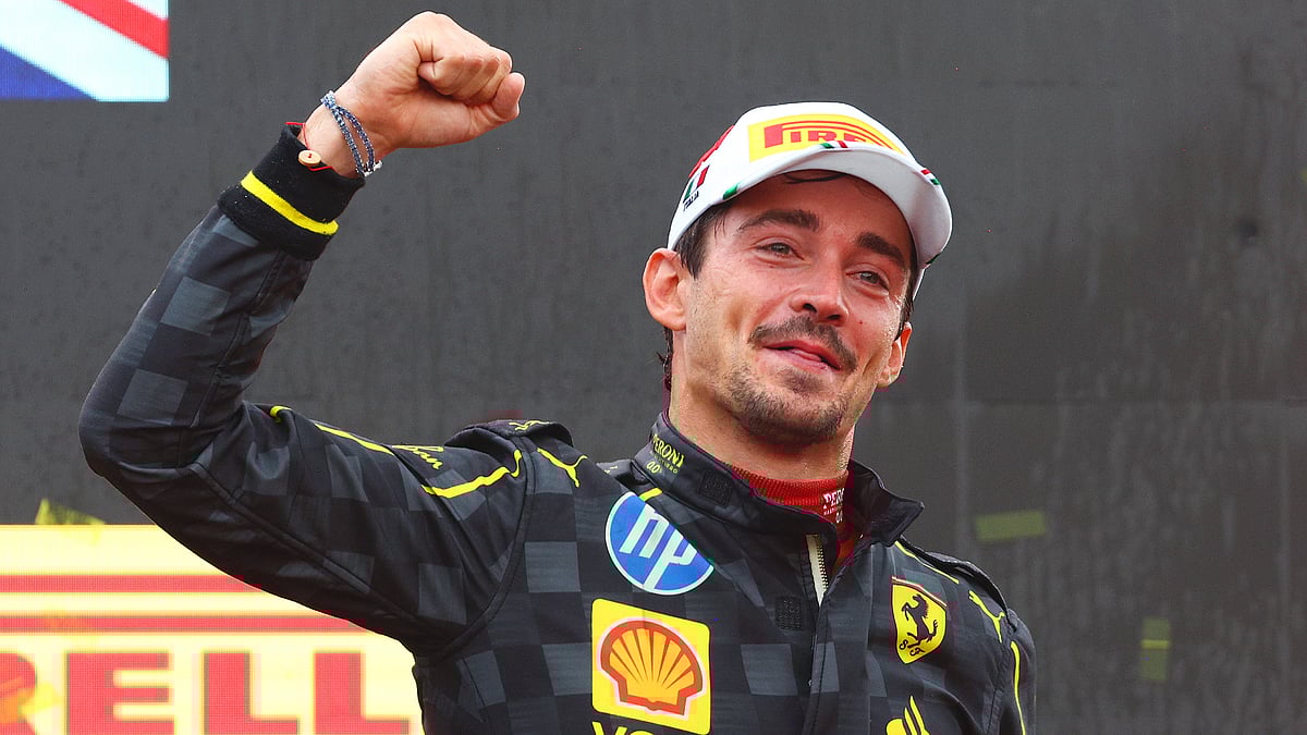 Charles Leclerc celebrates his second victory at Monza