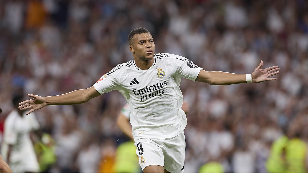 Kylian Mbappe netted his first La Liga goal for Real Madrid on Sunday