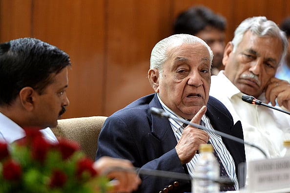 Getty Images : Lawyer, author and historian AG Noorani delivering the lecture on 'The trial of Bhagat Singh and his relevance today' at Delhi Assembly.