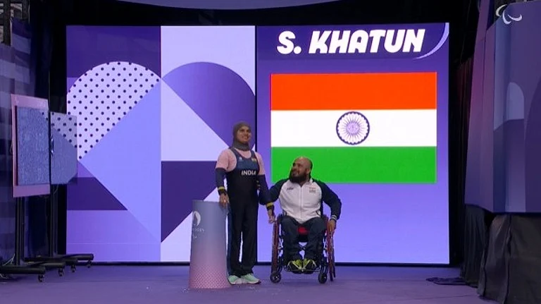 Sakina Khatun at the Paris Paralympics 2024. - Paralympics