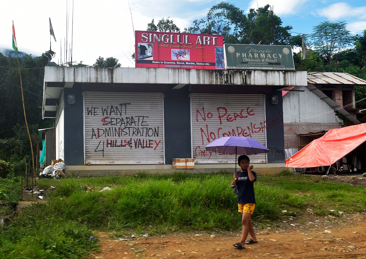 Sandipan Chatterjee/Outlook : Kuki-Zo communities demand a separate state at Kangpokpi a Kuki village in Manipur