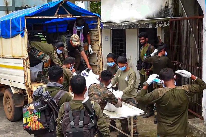 Mortal remains of Naxals killed in encounter in Dantewada