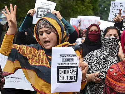 Women protesting against rape